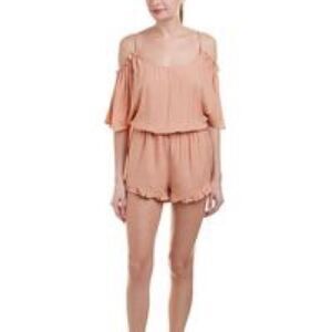 Lost in lunar blush cold shoulder romper |  size S